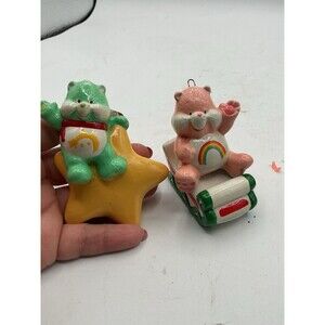 Vintage Care Bears Ceramic Christmas Ornaments Lot of 2 Wish Bedtime Bear